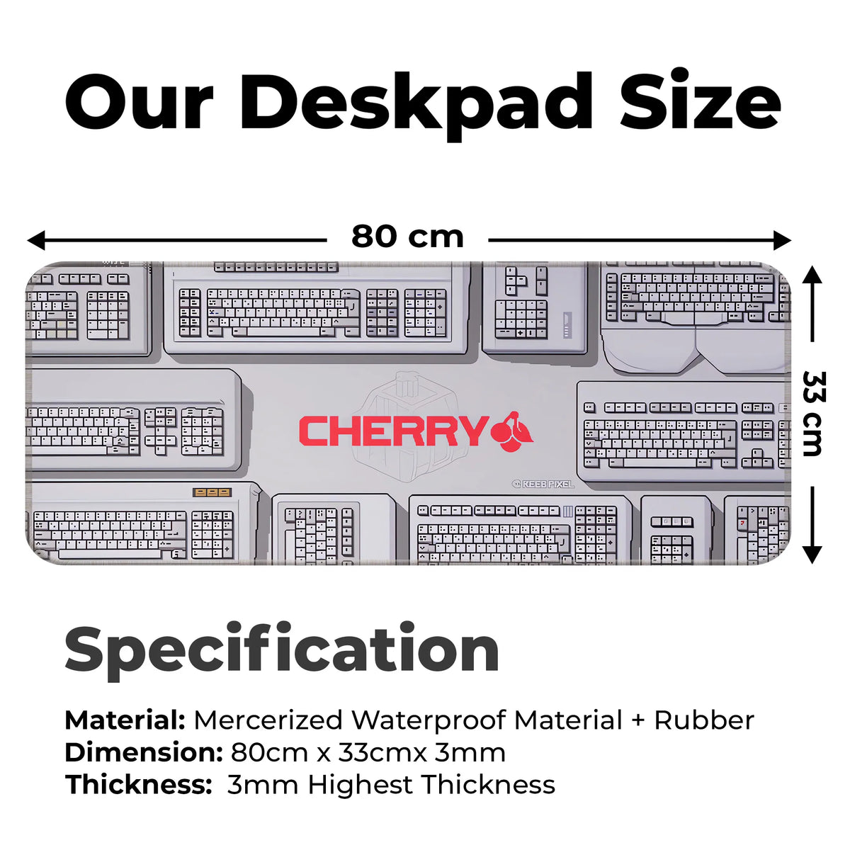 Cherry Mechanical Keyboard Inspired Deskmat