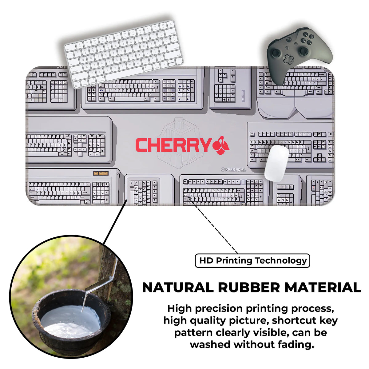 Cherry Mechanical Keyboard Inspired Deskmat