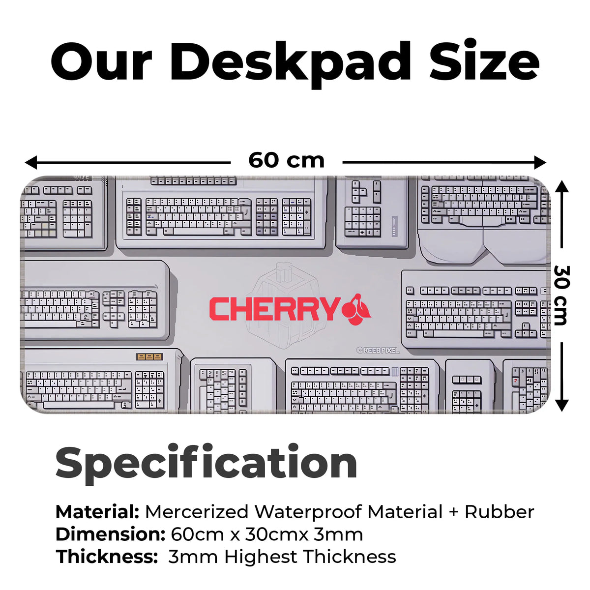 Cherry Mechanical Keyboard Inspired Deskmat