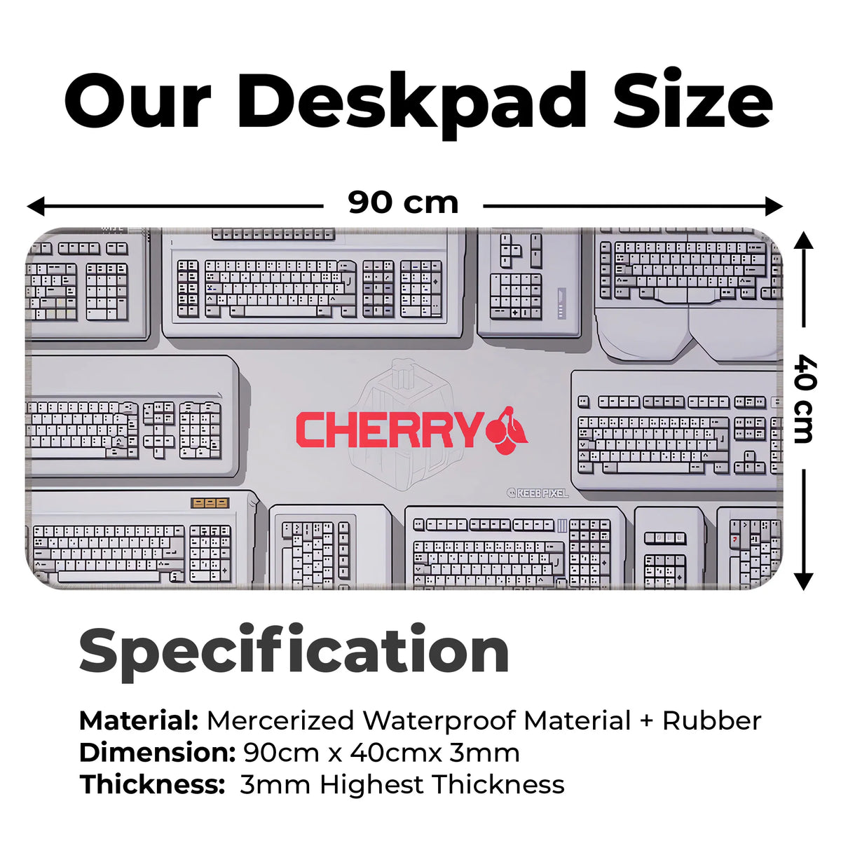 Cherry Mechanical Keyboard Inspired Deskmat