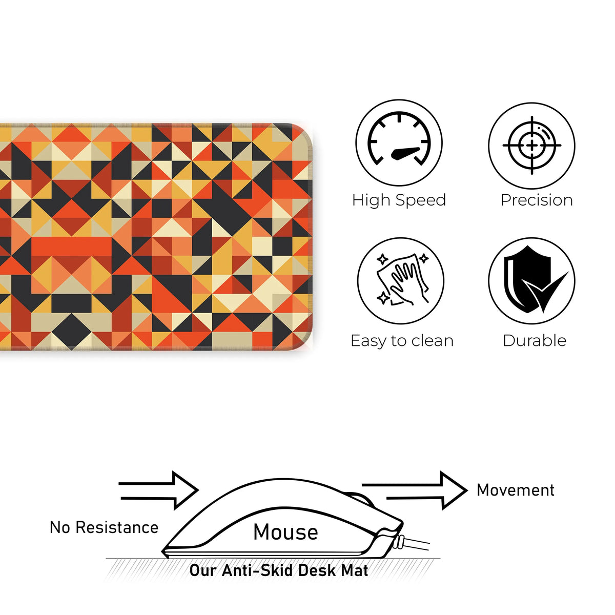 Bold Geometric Abstract Pattern Deskmat