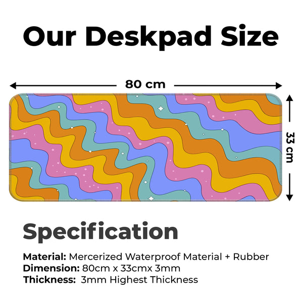 Colorful Retro Wave Pattern Deskmat