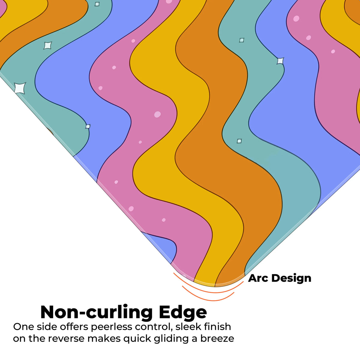 Colorful Retro Wave Pattern Deskmat