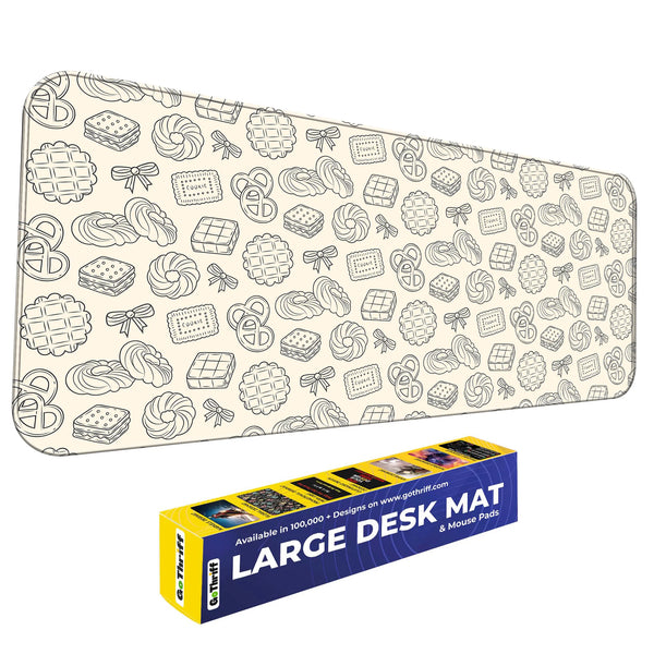 Sweet Cookie & Pastry Line Art Deskmat