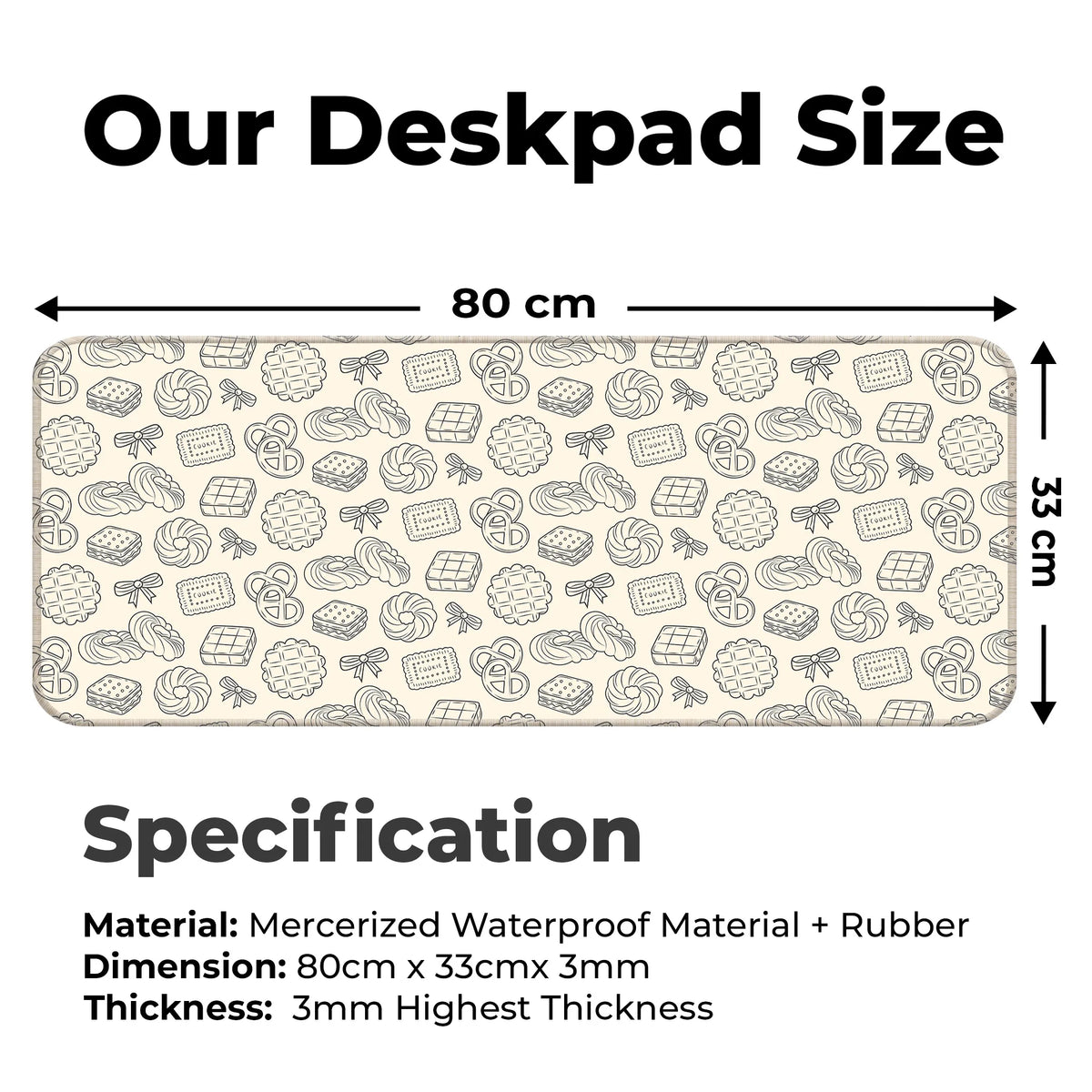 Sweet Cookie & Pastry Line Art Deskmat