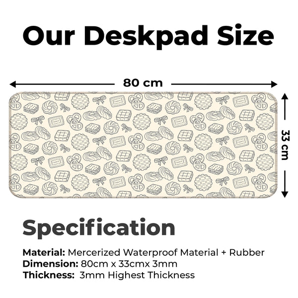 Sweet Cookie & Pastry Line Art Deskmat