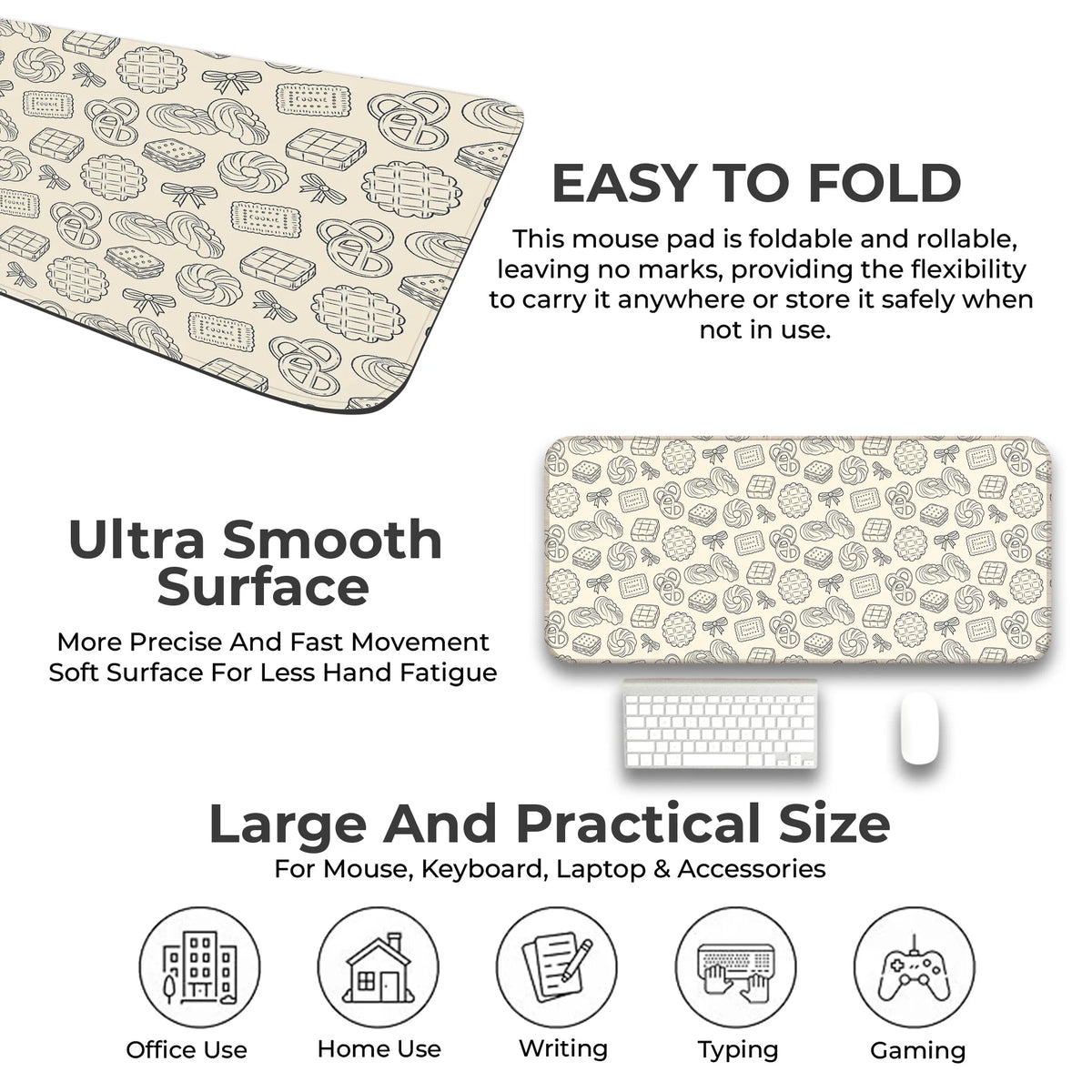 Sweet Cookie & Pastry Line Art Deskmat