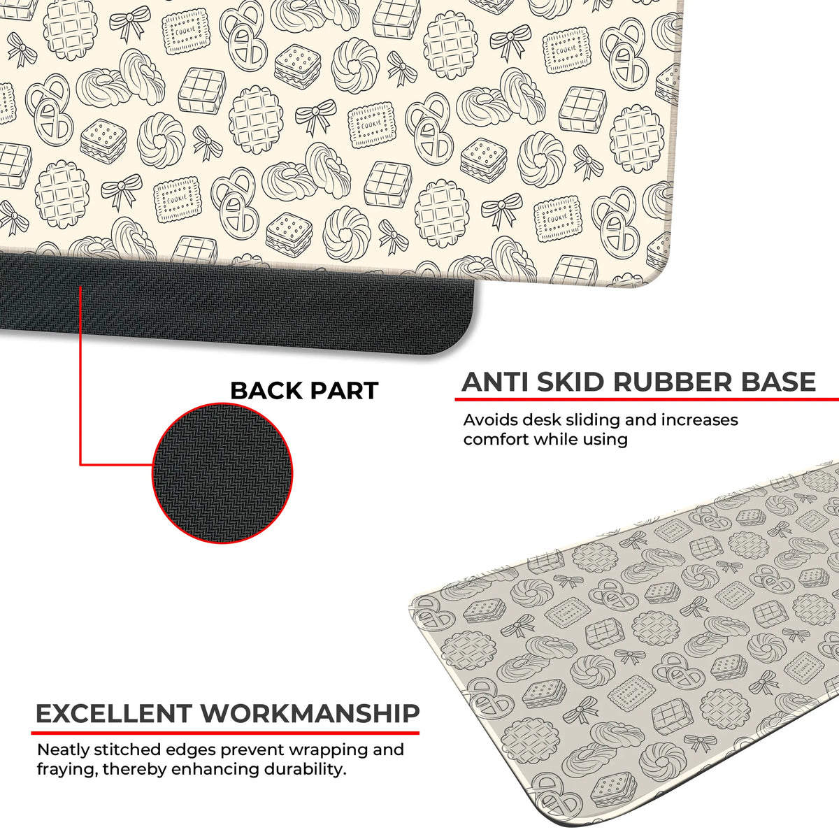 Sweet Cookie & Pastry Line Art Deskmat