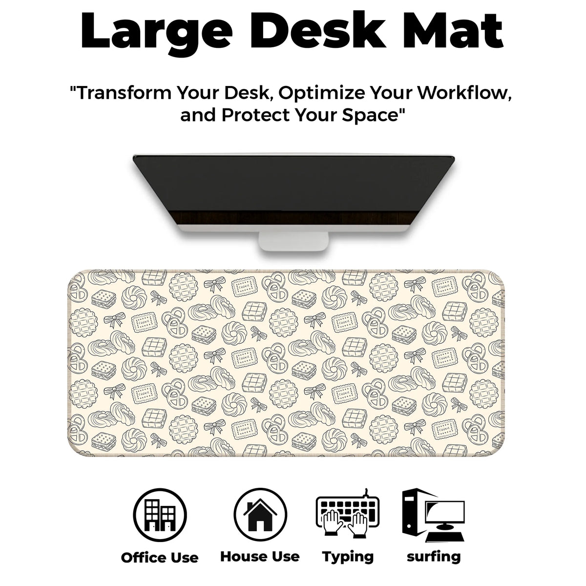 Sweet Cookie & Pastry Line Art Deskmat