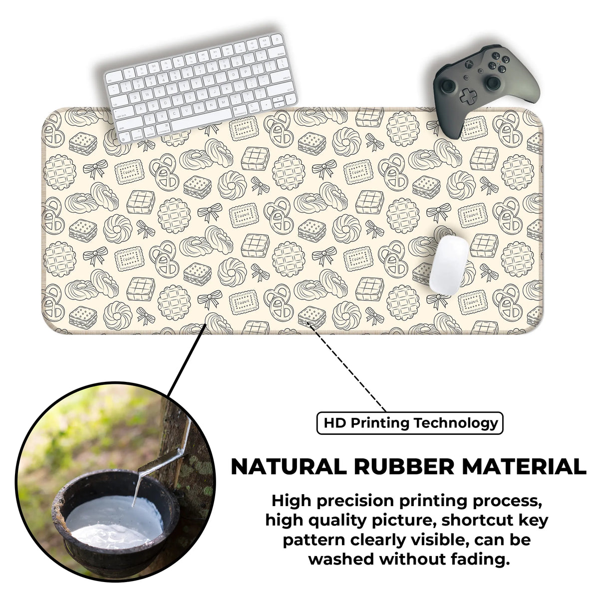 Sweet Cookie & Pastry Line Art Deskmat