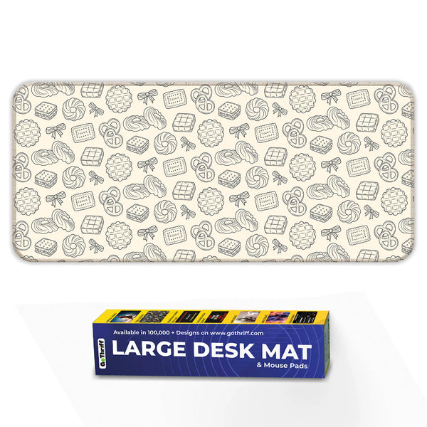 Sweet Cookie & Pastry Line Art Deskmat