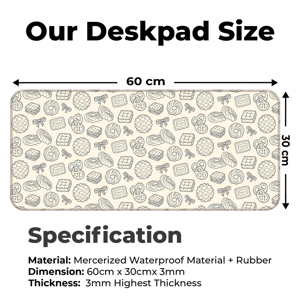 Sweet Cookie & Pastry Line Art Deskmat