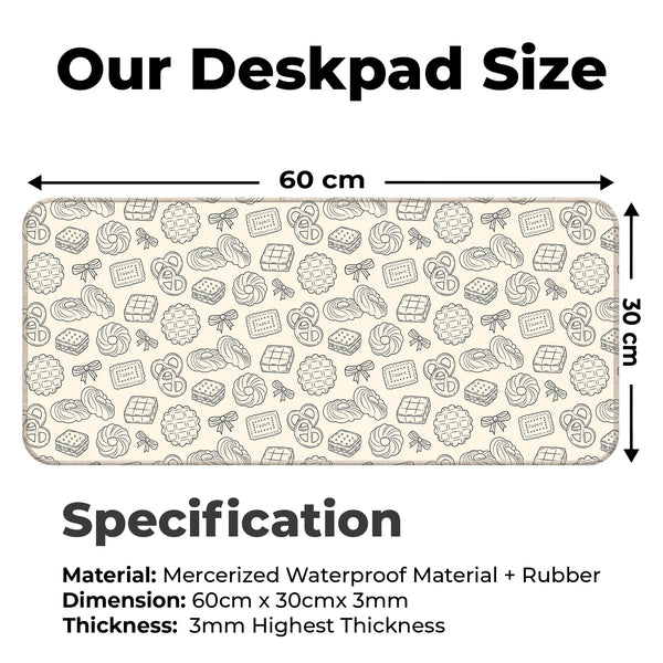 Sweet Cookie & Pastry Line Art Deskmat