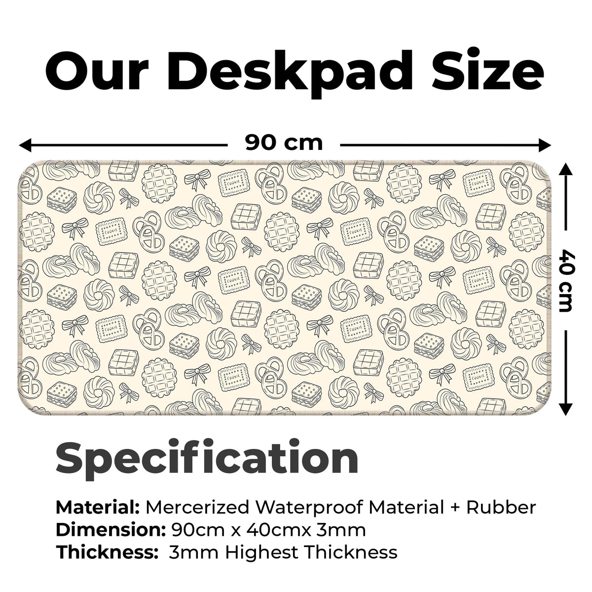 Sweet Cookie & Pastry Line Art Deskmat