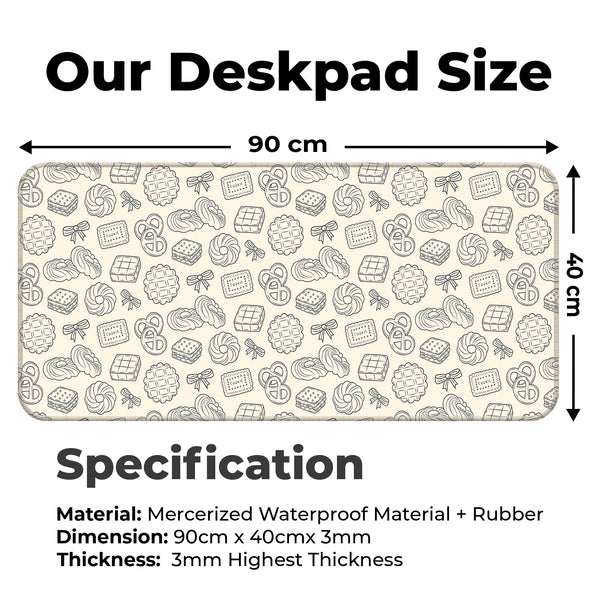 Sweet Cookie & Pastry Line Art Deskmat