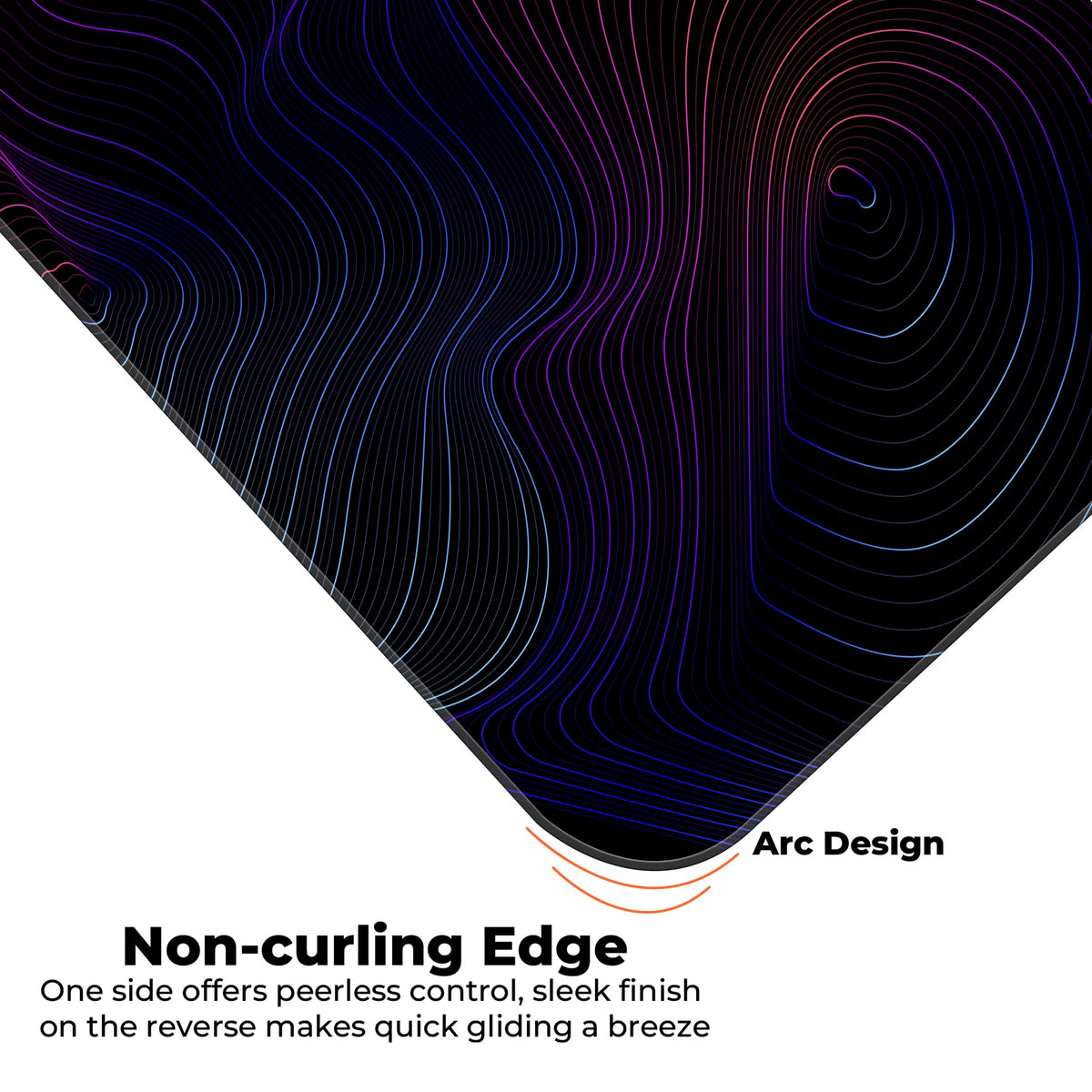 Neon Abstract Topographic Lines Deskmat