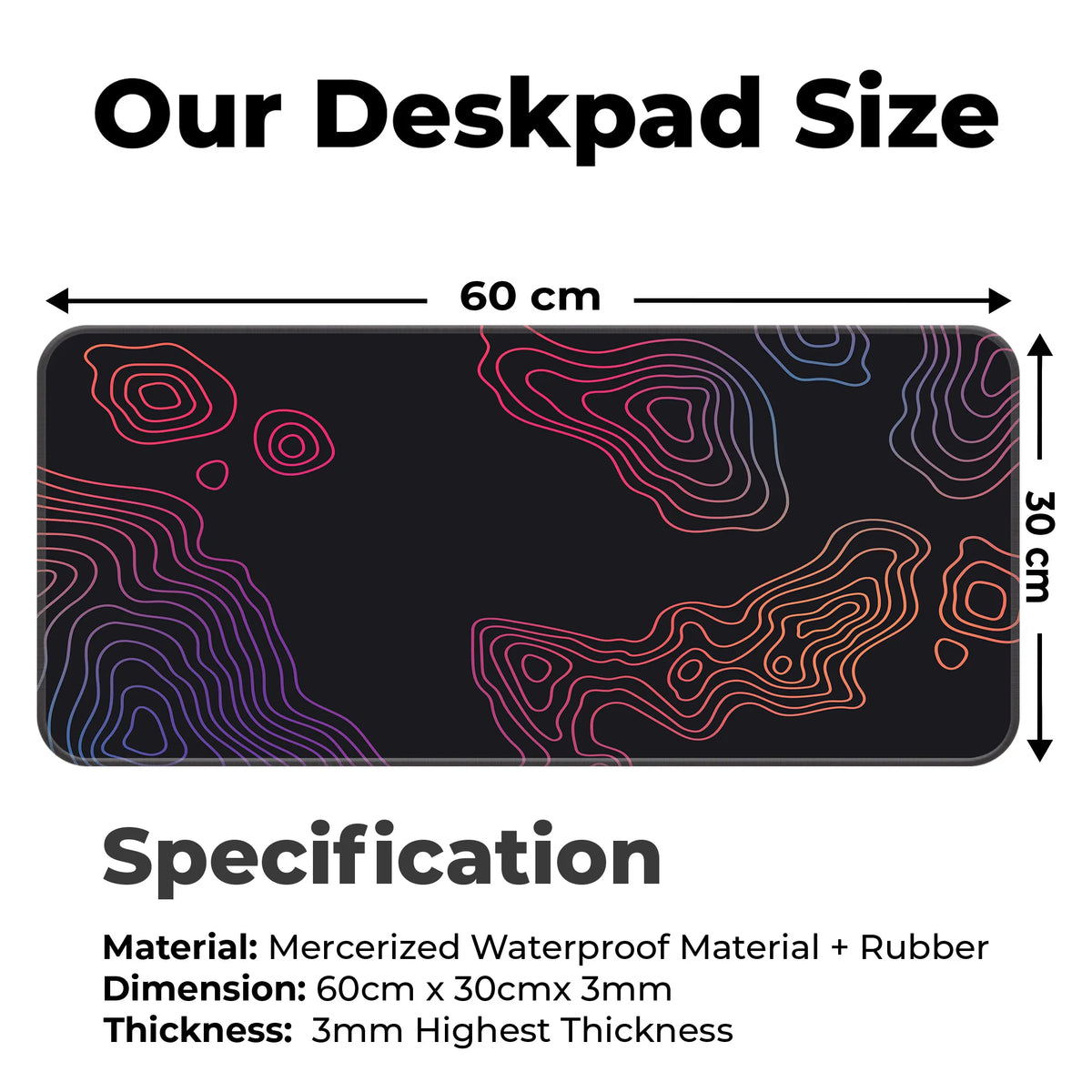 Gradient Contour Map Design Deskmat