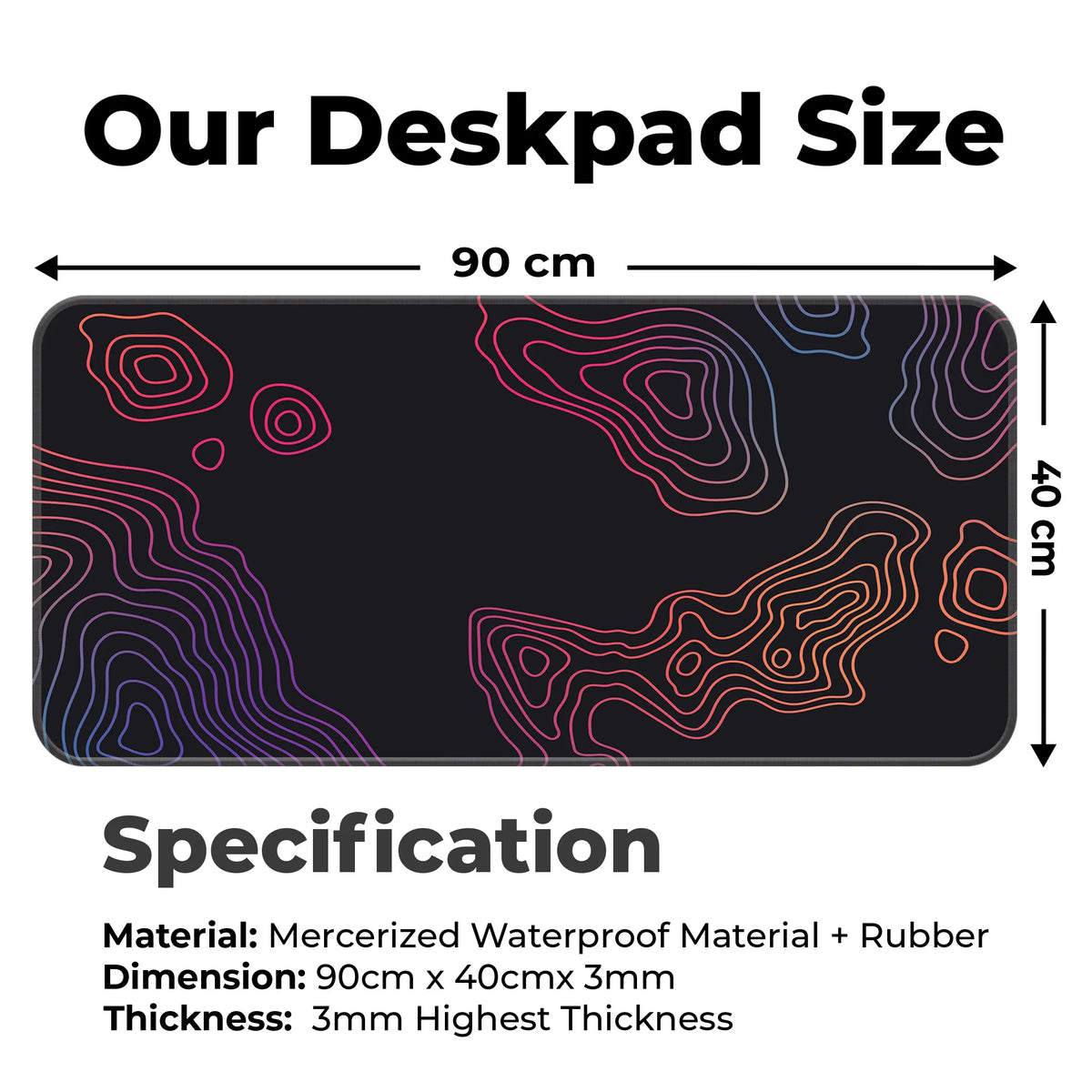 Gradient Contour Map Design Deskmat