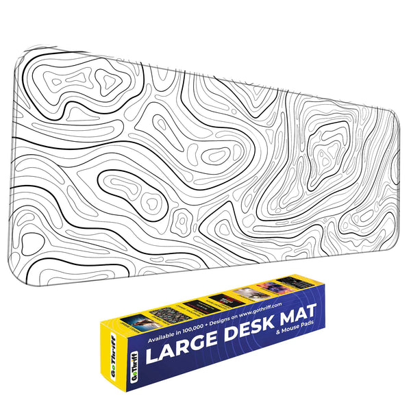 Monochrome Minimalist Topographic Deskmat