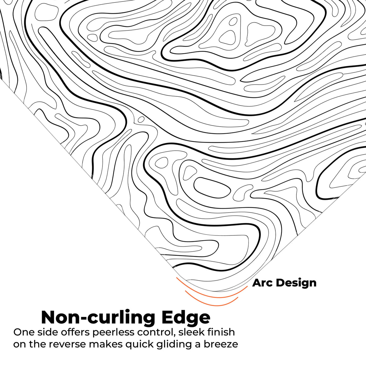 Monochrome Minimalist Topographic Deskmat