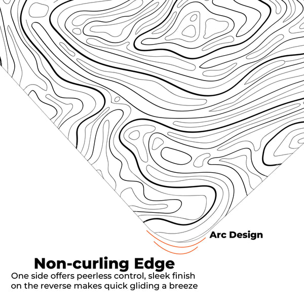 Monochrome Minimalist Topographic Deskmat