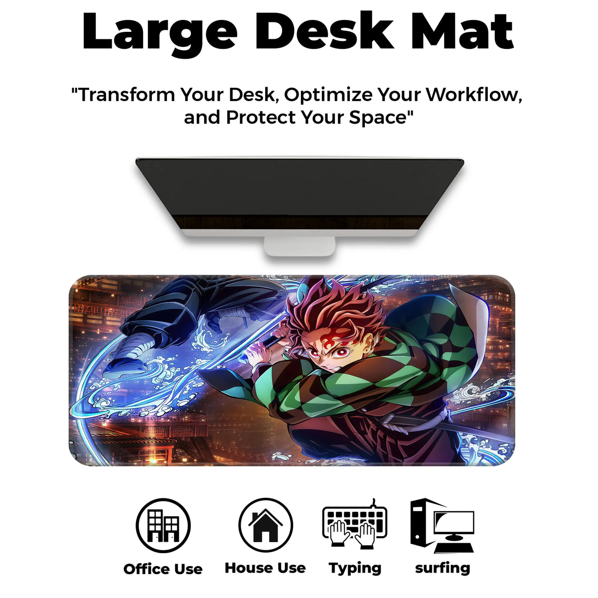 Demon Slayer Tanjiro Water Breathing Deskmat