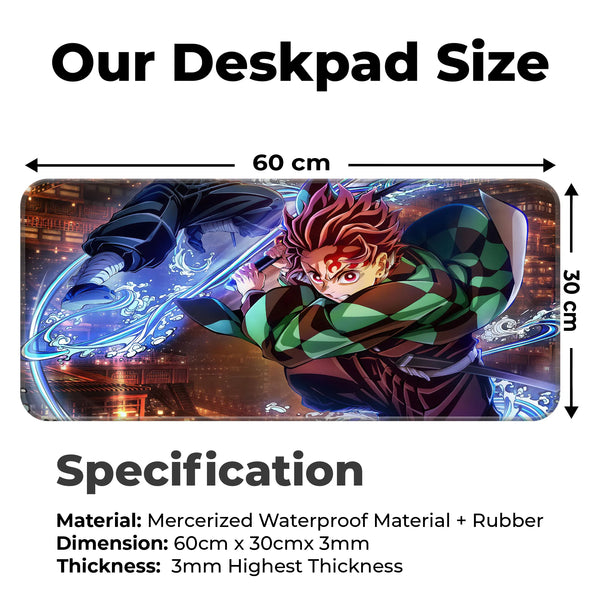Demon Slayer Tanjiro Water Breathing Deskmat