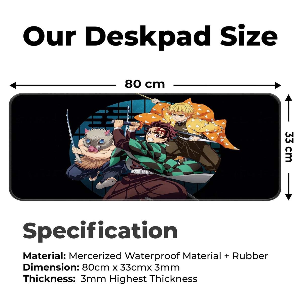 Demon Slayer Trio Action Pose Deskmat