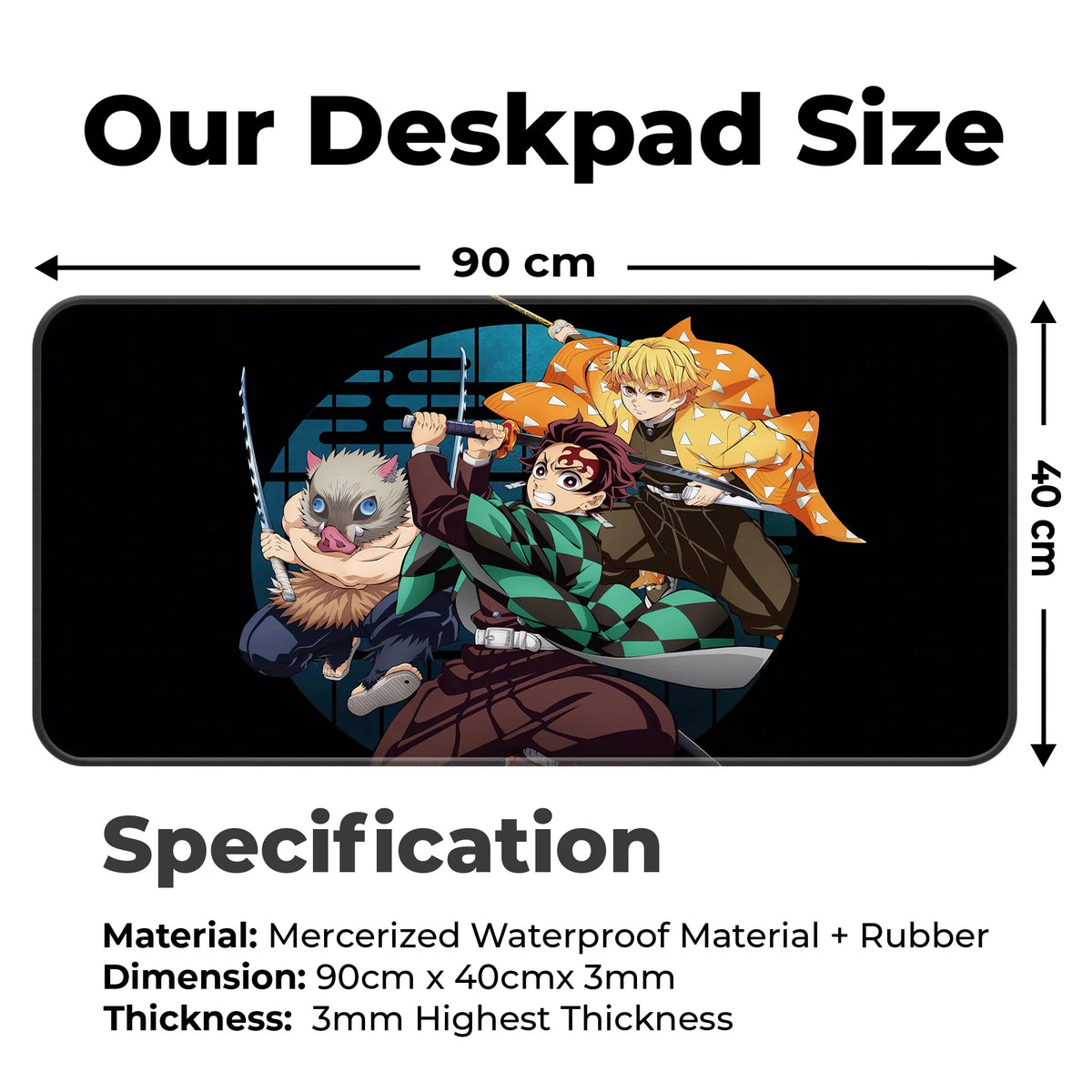 Demon Slayer Trio Action Pose Deskmat