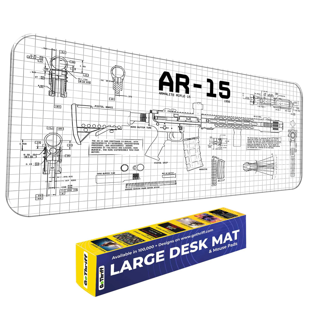 AR-15 Blueprint Technical Design Deskmat