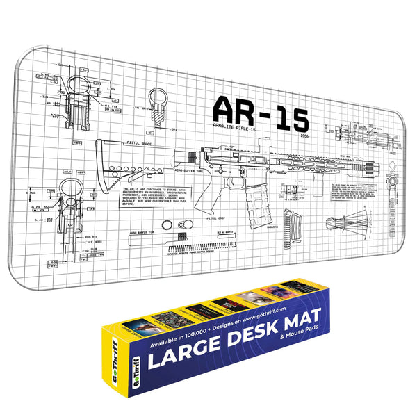 AR-15 Blueprint Technical Design Deskmat