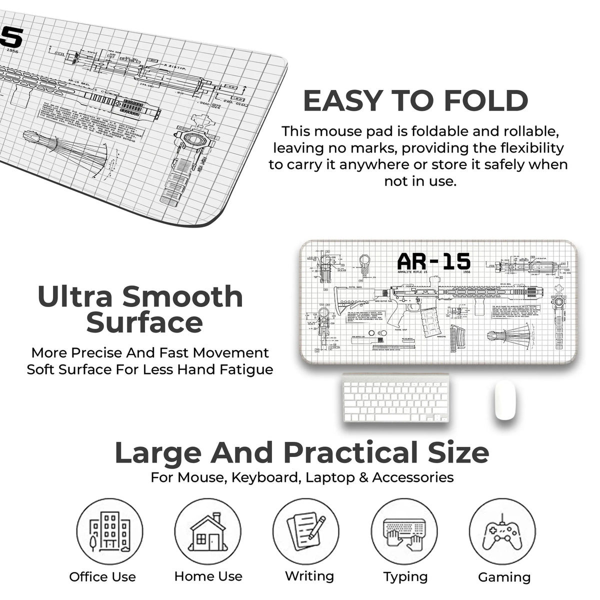 AR-15 Blueprint Technical Design Deskmat