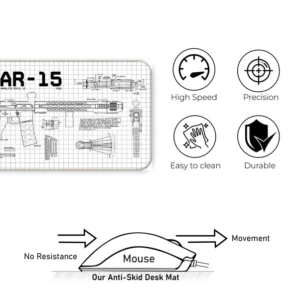 AR-15 Blueprint Technical Design Deskmat