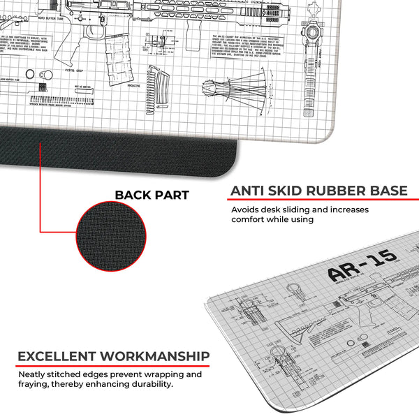 AR-15 Blueprint Technical Design Deskmat