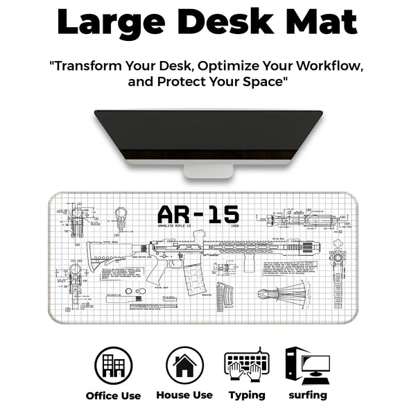 AR-15 Blueprint Technical Design Deskmat
