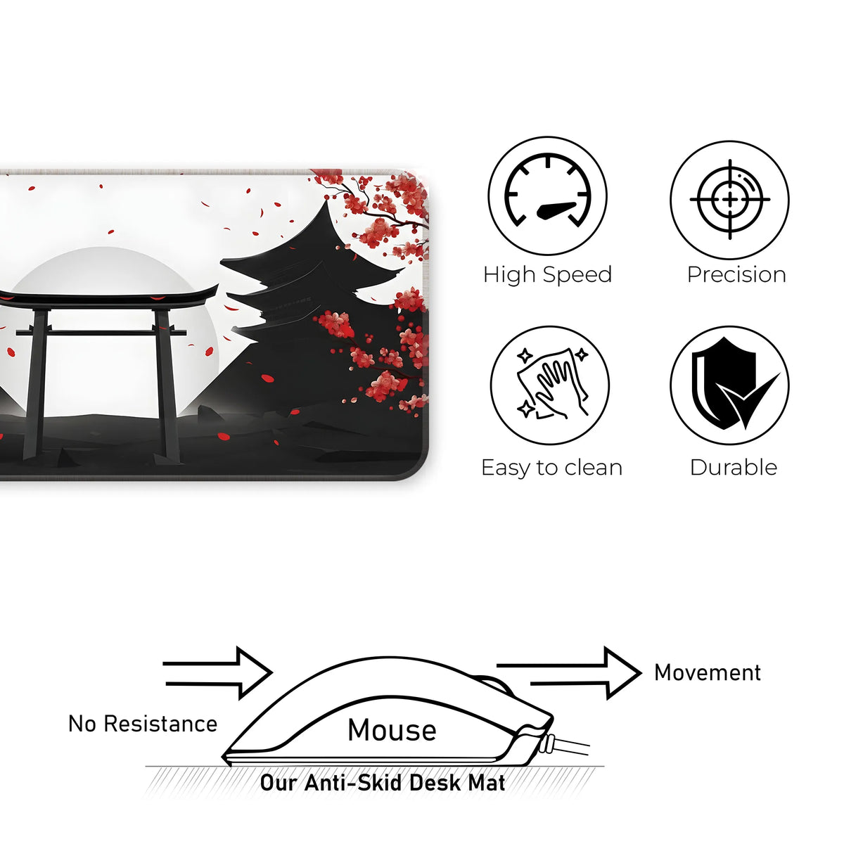 Japanese Torii Gate Sakura Blossom Deskmat