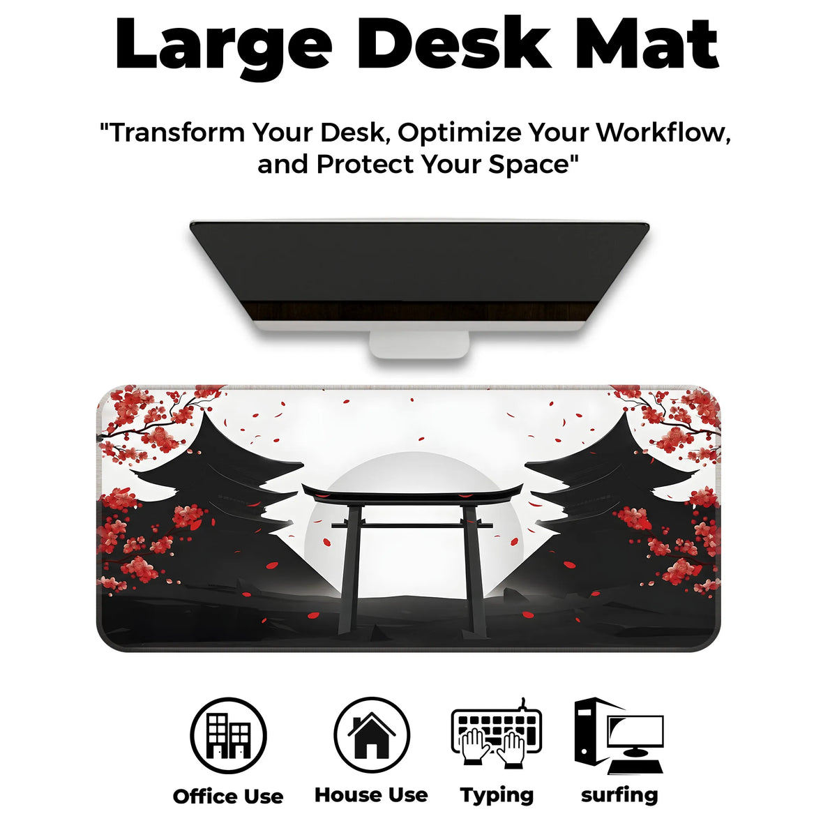 Japanese Torii Gate Sakura Blossom Deskmat