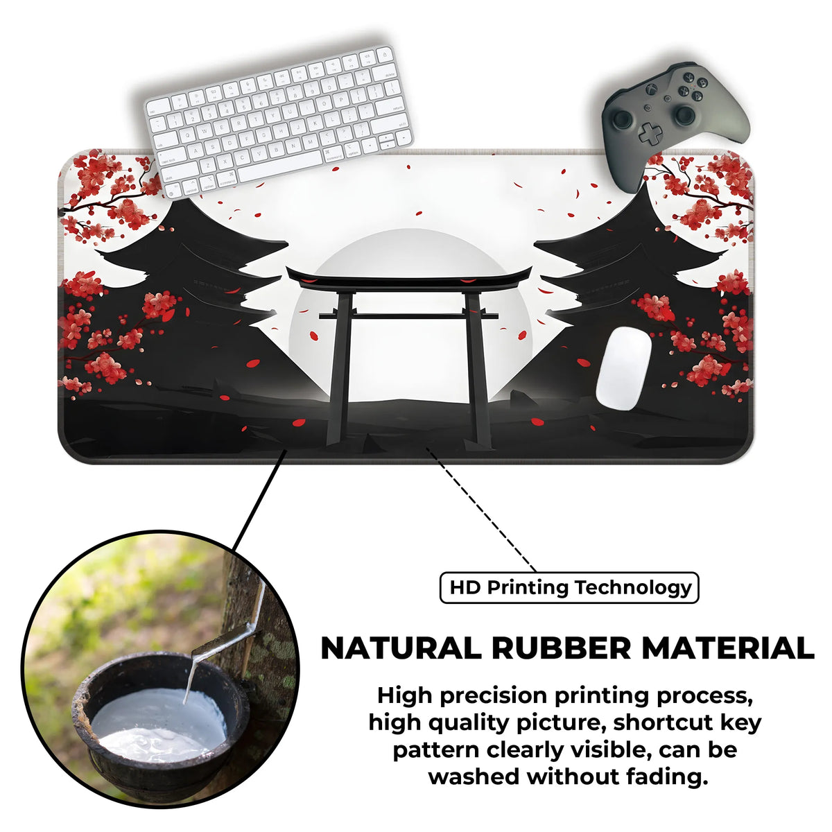 Japanese Torii Gate Sakura Blossom Deskmat