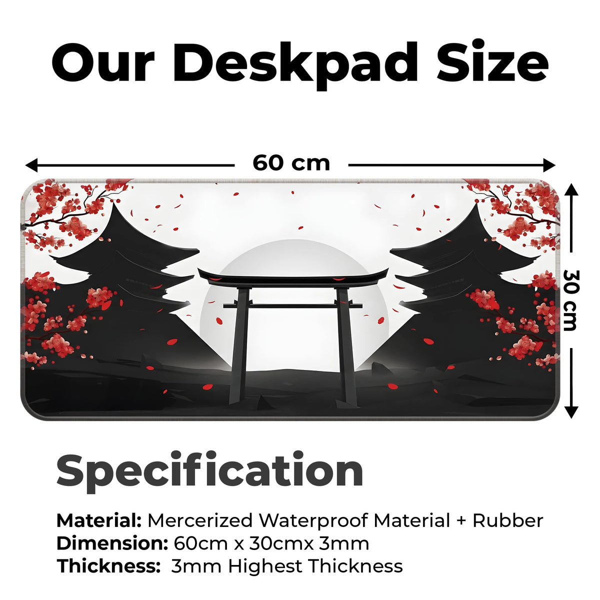 Japanese Torii Gate Sakura Blossom Deskmat