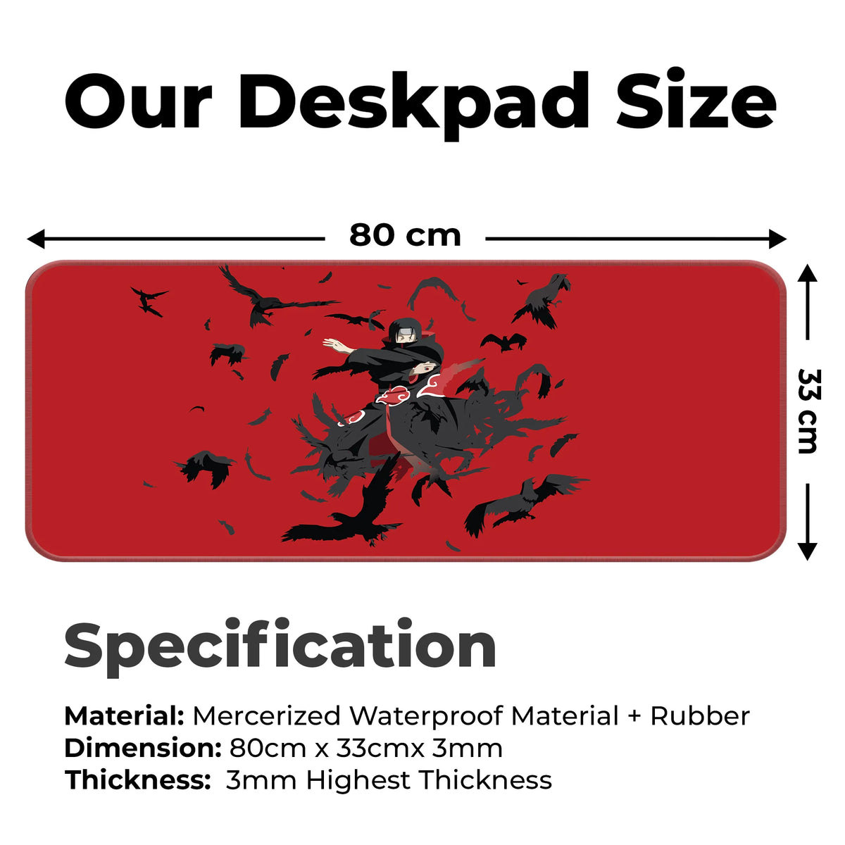 Naruto Itachi Uchiha Crows Deskmat