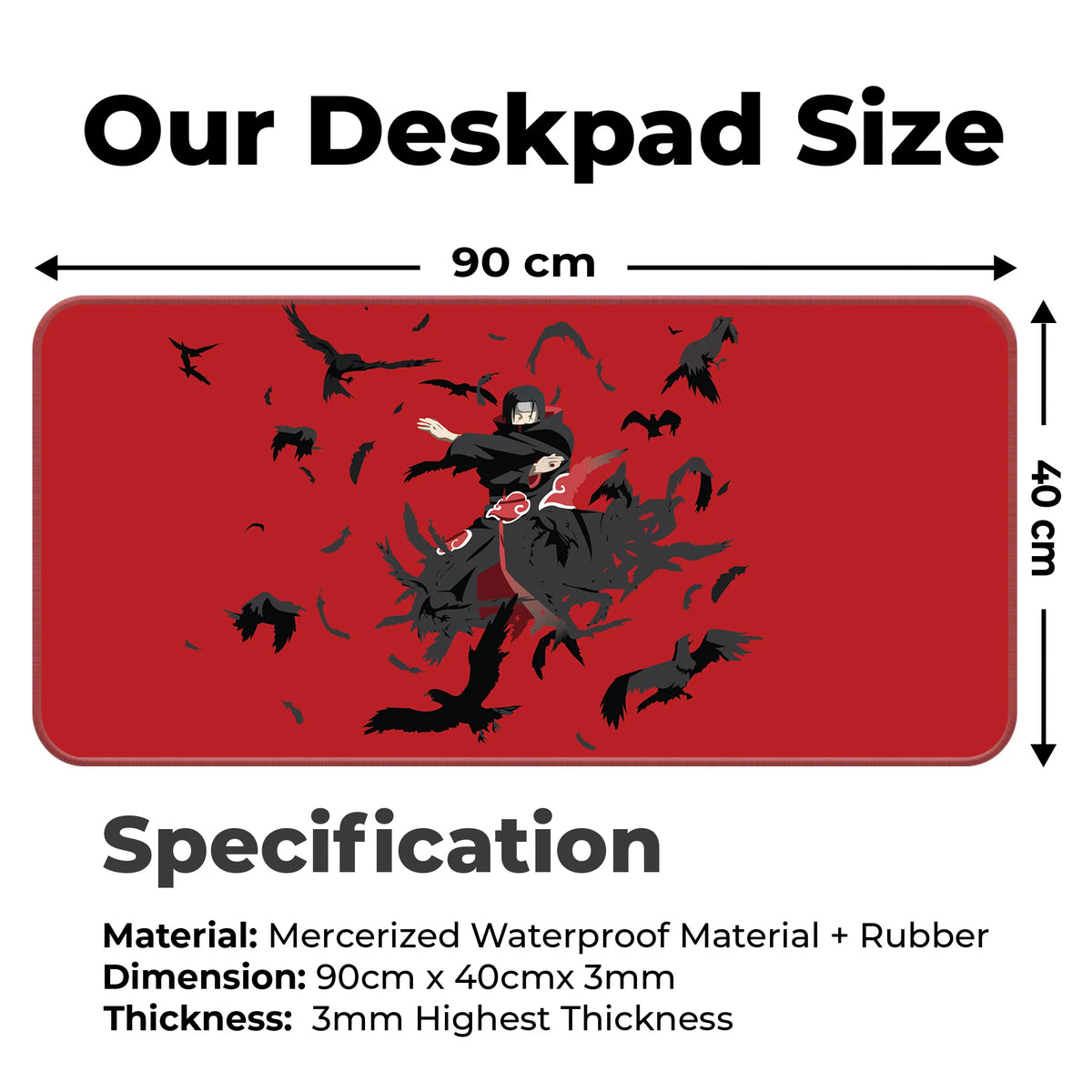 Naruto Itachi Uchiha Crows Deskmat