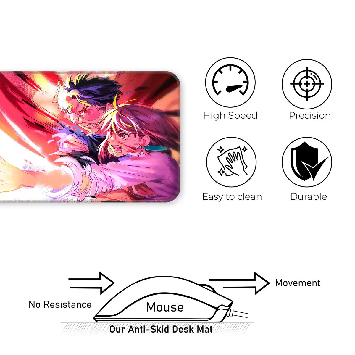 Dandadan Anime Action Scene Deskmat
