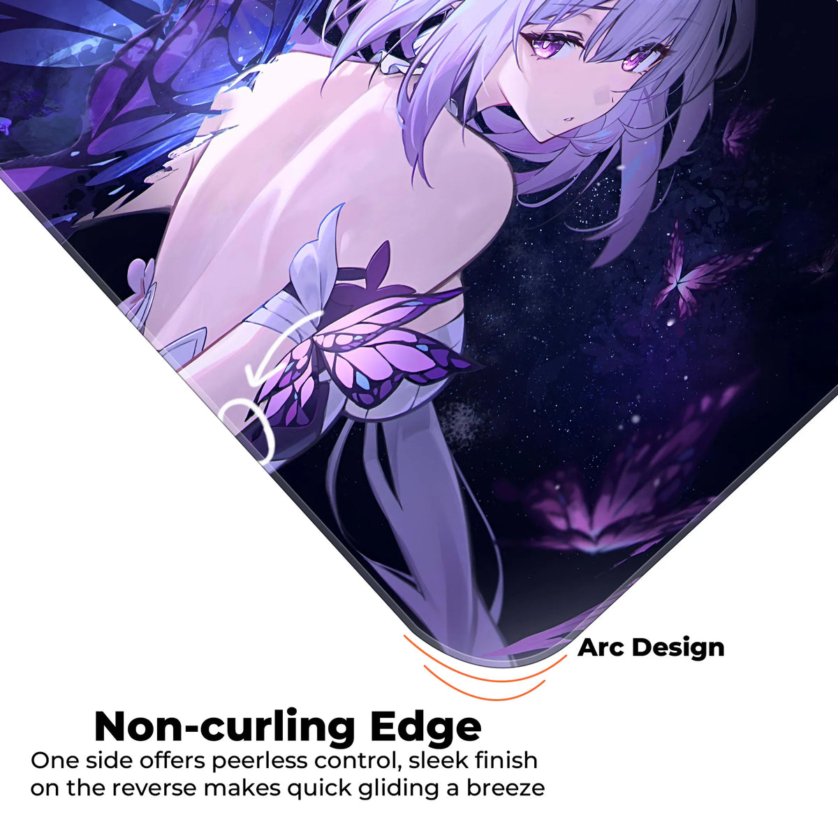 Anime Butterfly Fairy Girl Purple Wings Deskmat