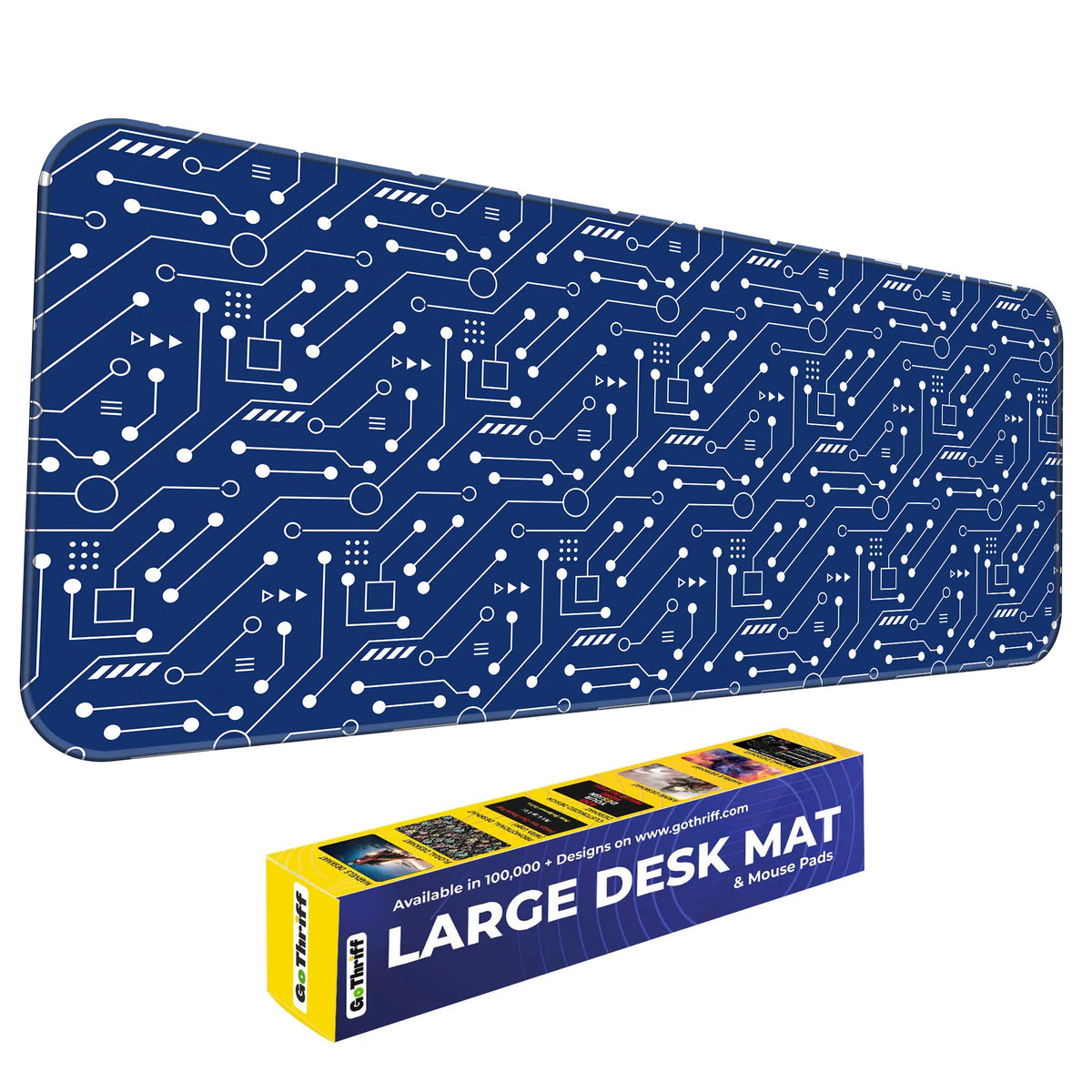 Blue Circuit Board Tech Pattern Deskmat