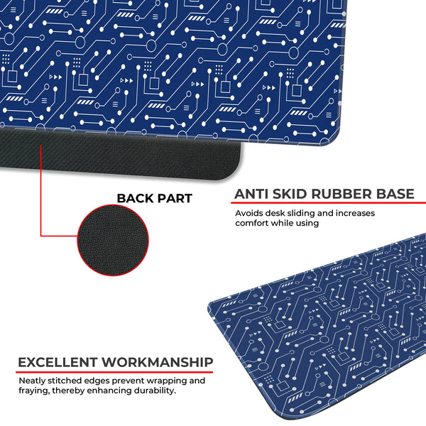 Blue Circuit Board Tech Pattern Deskmat