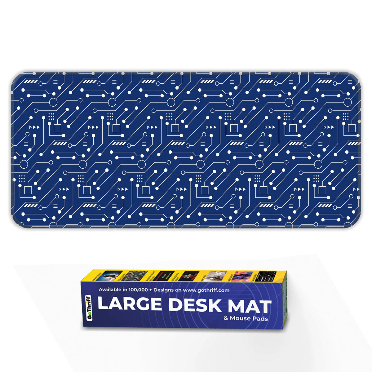 Blue Circuit Board Tech Pattern Deskmat