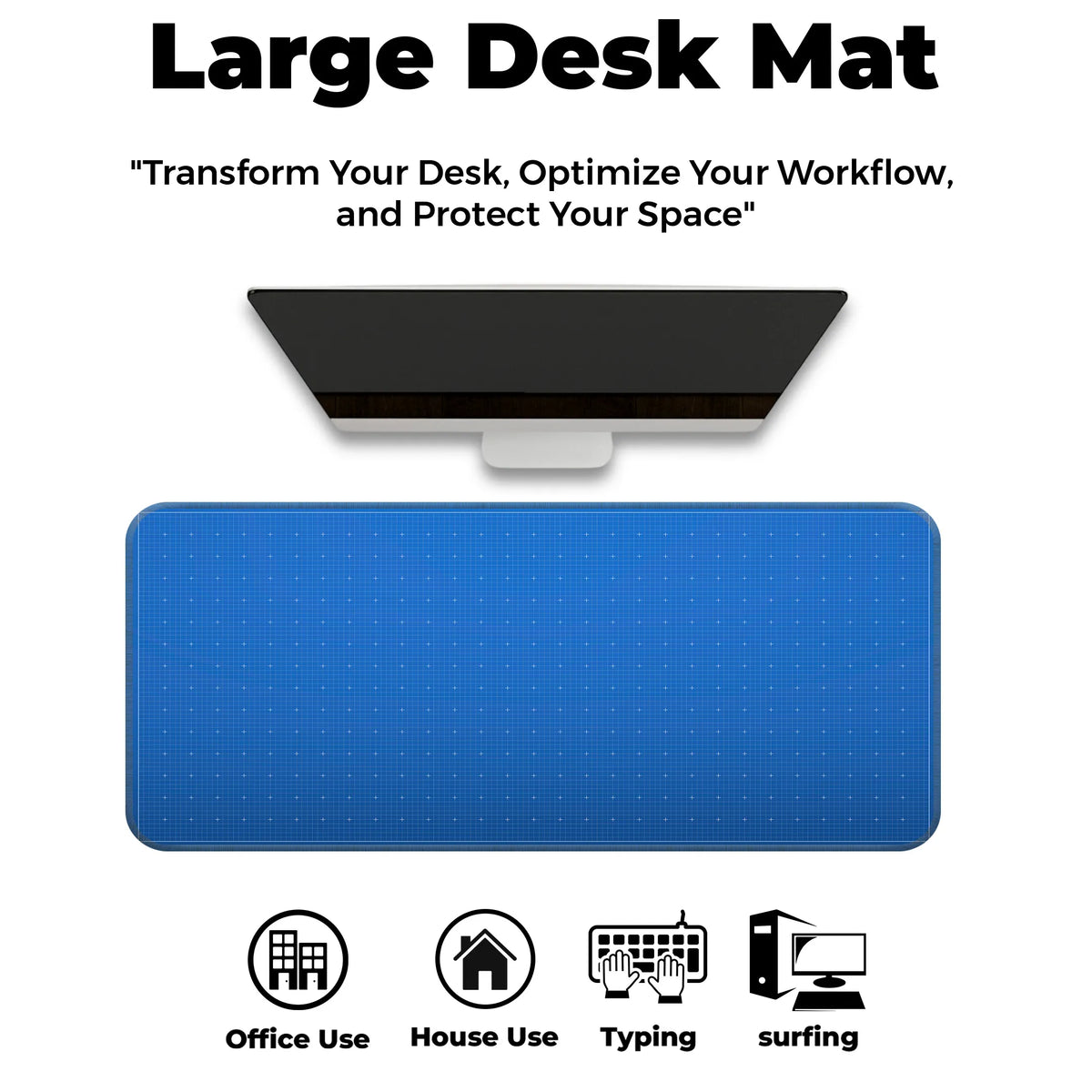 Blueprint Grid Minimal Design Deskmat