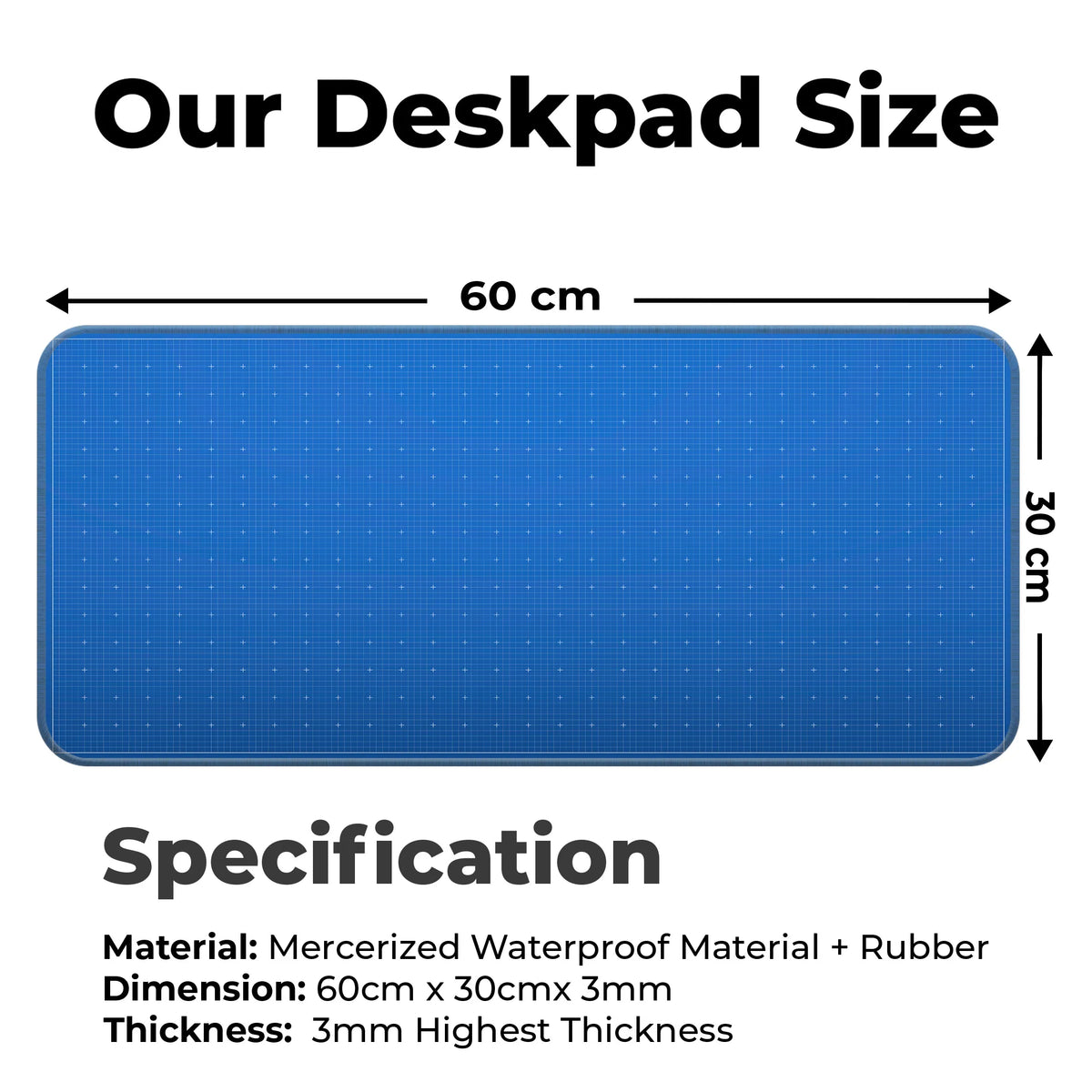 Blueprint Grid Minimal Design Deskmat