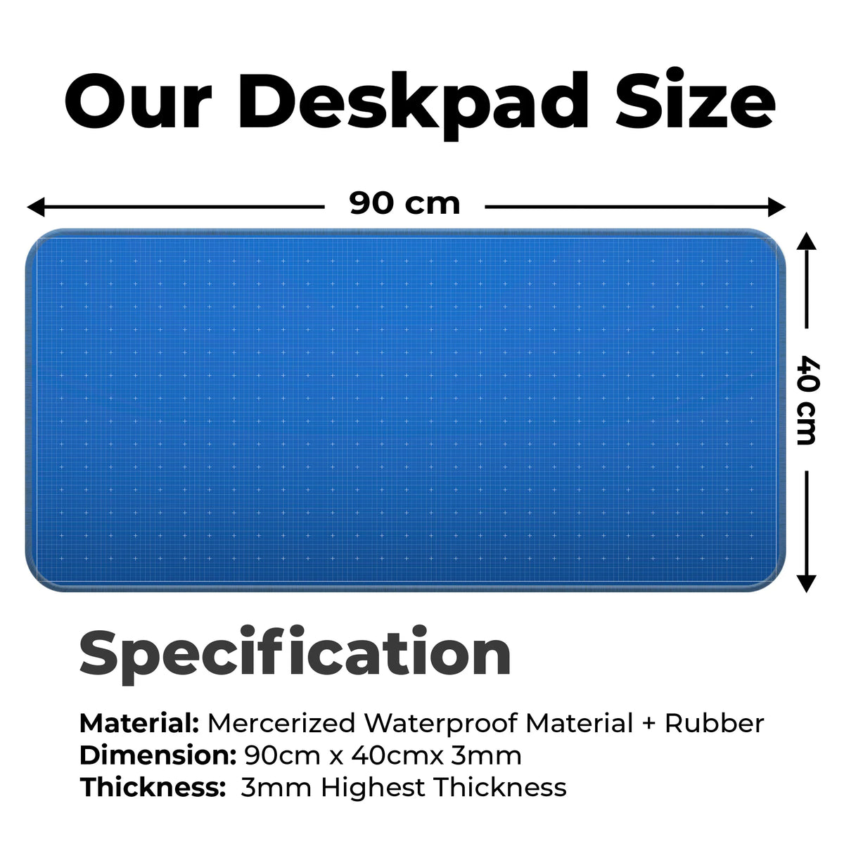 Blueprint Grid Minimal Design Deskmat