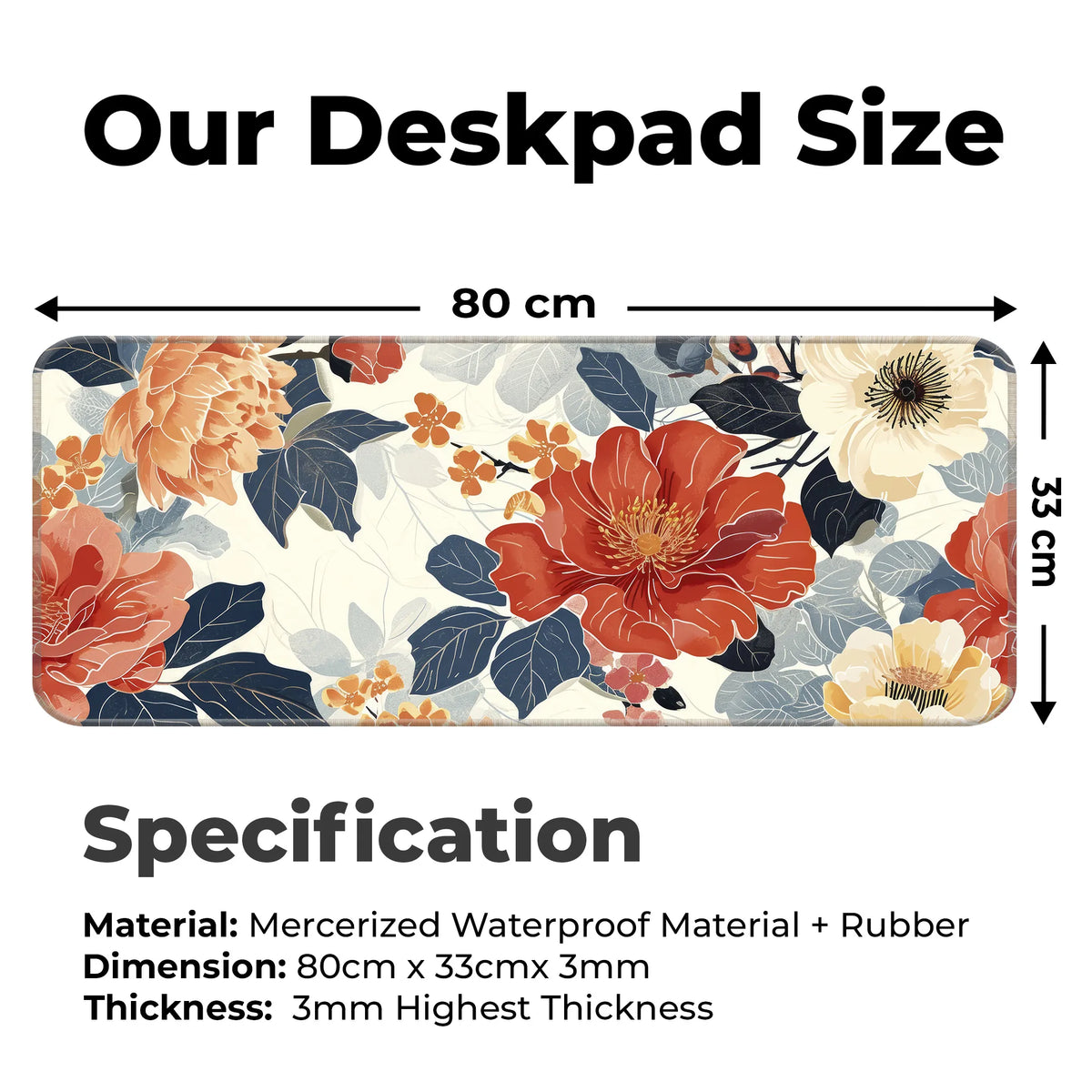 Elegant Floral Bloom Art Deskmat